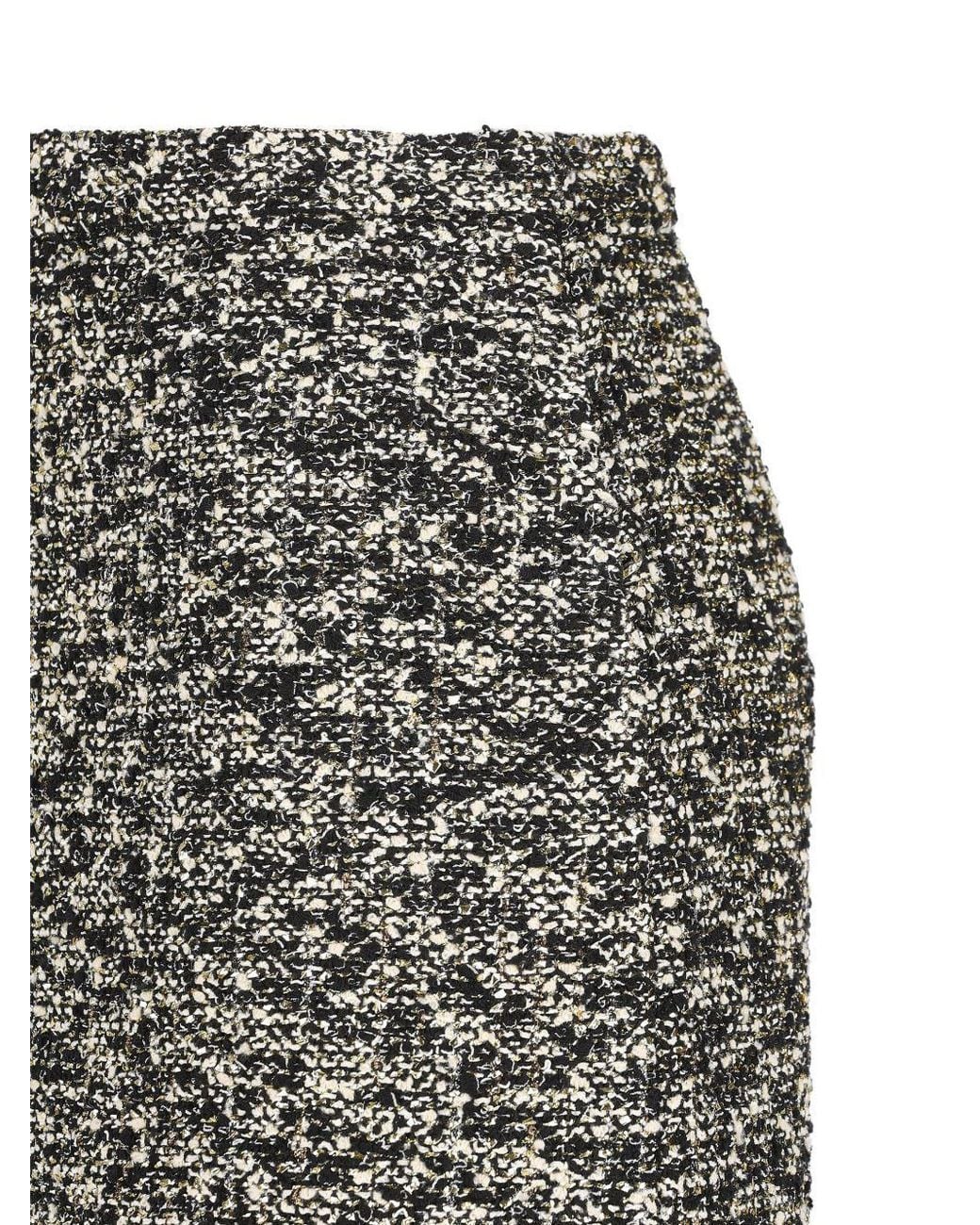 Gucci Gray Laminated Bouclé Skirt