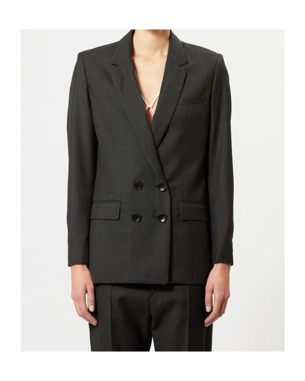 Isabel Marant Blue Checked Double Breasted Blazer