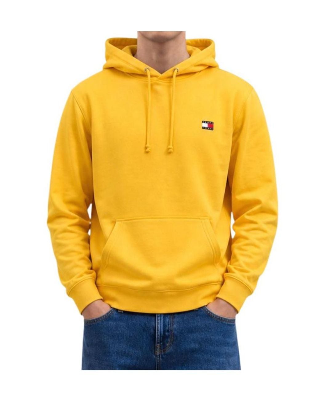 Tommy Hilfiger Yellow Drawstring Hooded Sweatshirt for men
