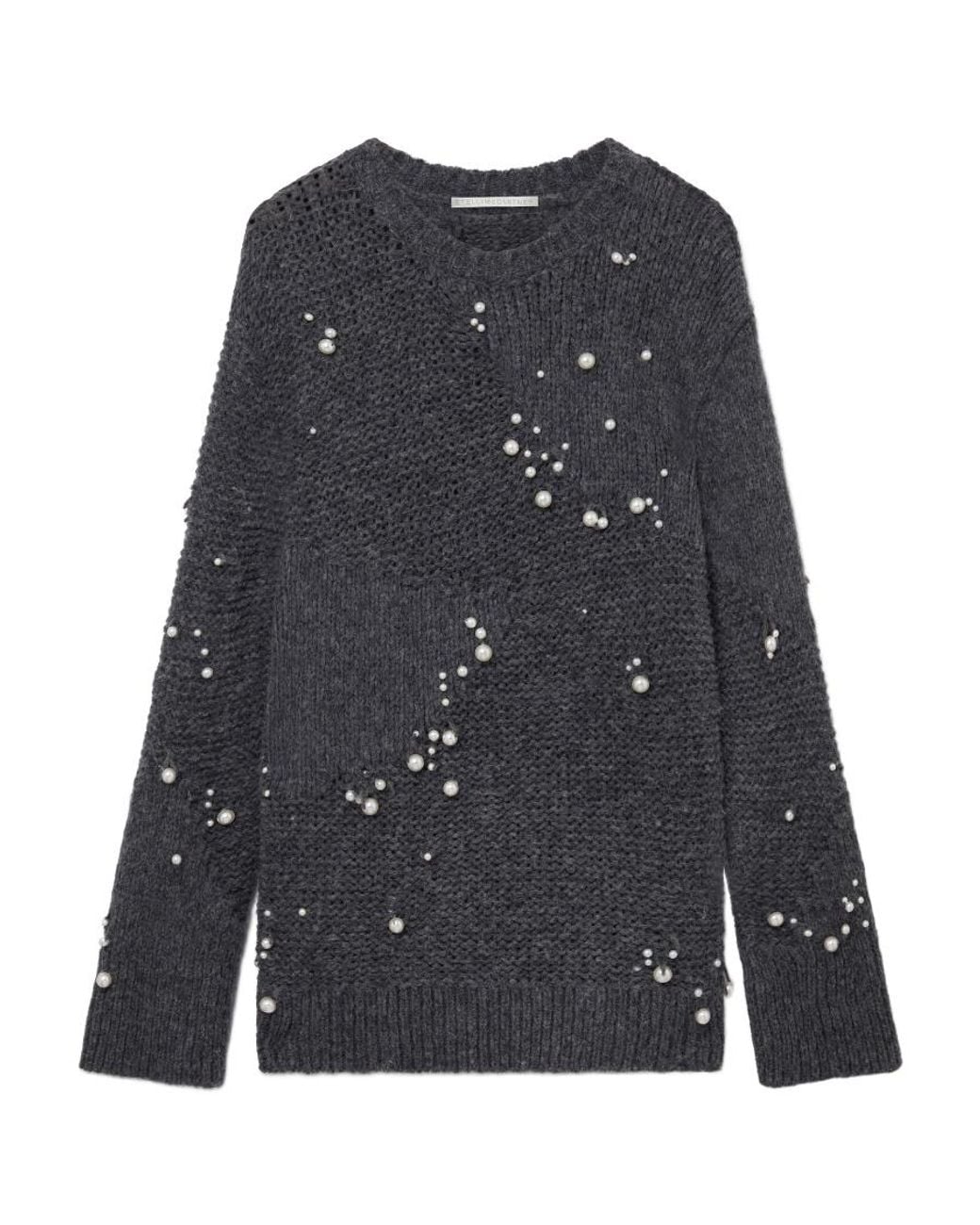 Stella McCartney Black Embellished Crewneck Long-Sleeved Jumper