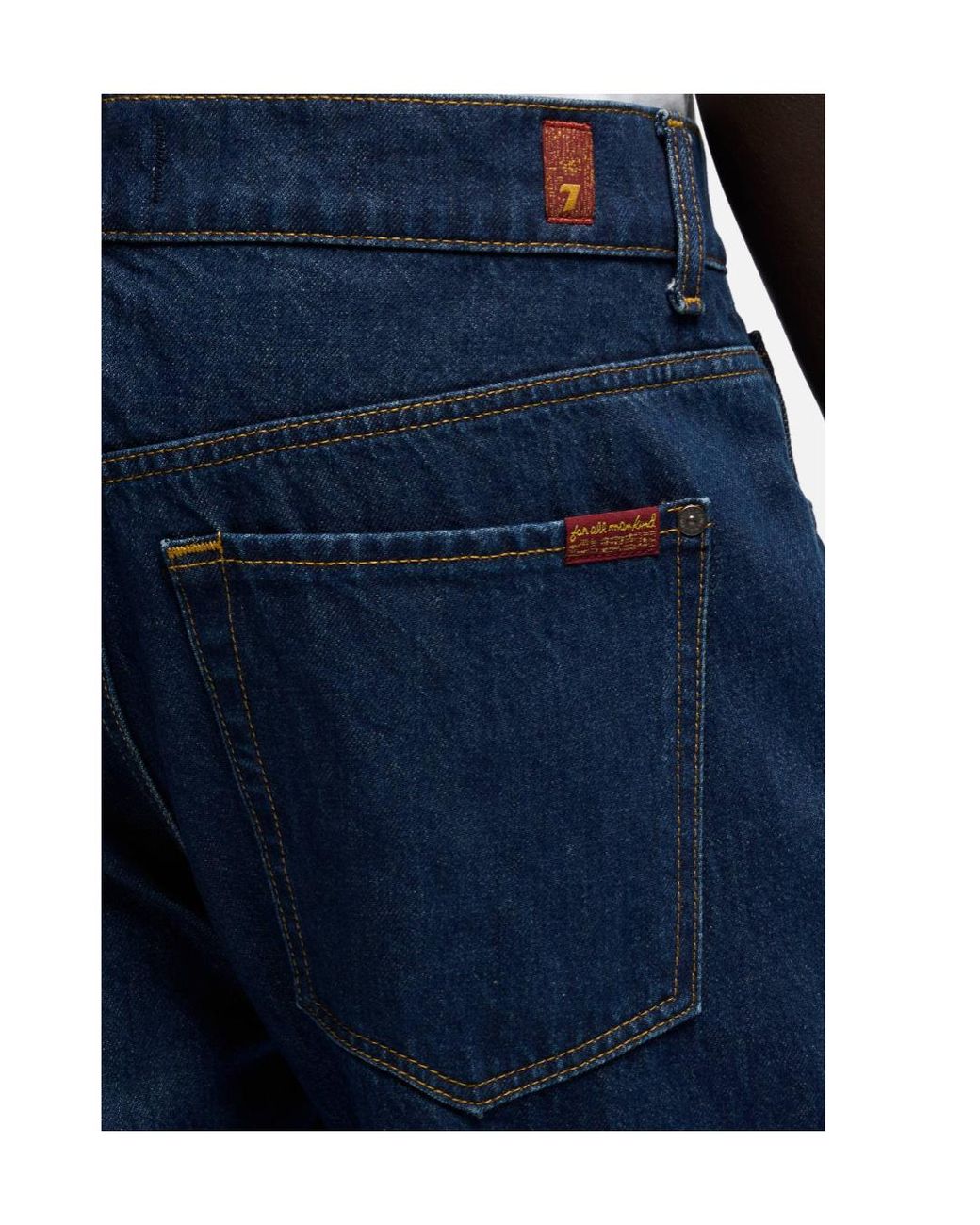 7 For All Mankind Blue Over Straight-Leg Jeans for men