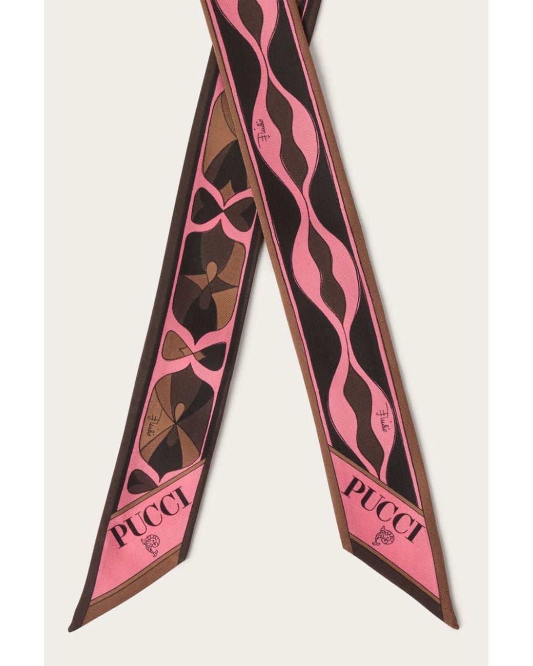 Emilio Pucci Multicolor Pucci Geometric Print Skinny Scarf