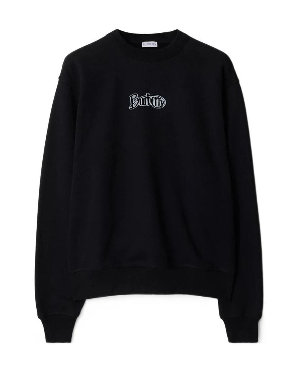 Burberry Black Logo Printed Crewneck Sweatshirt for men