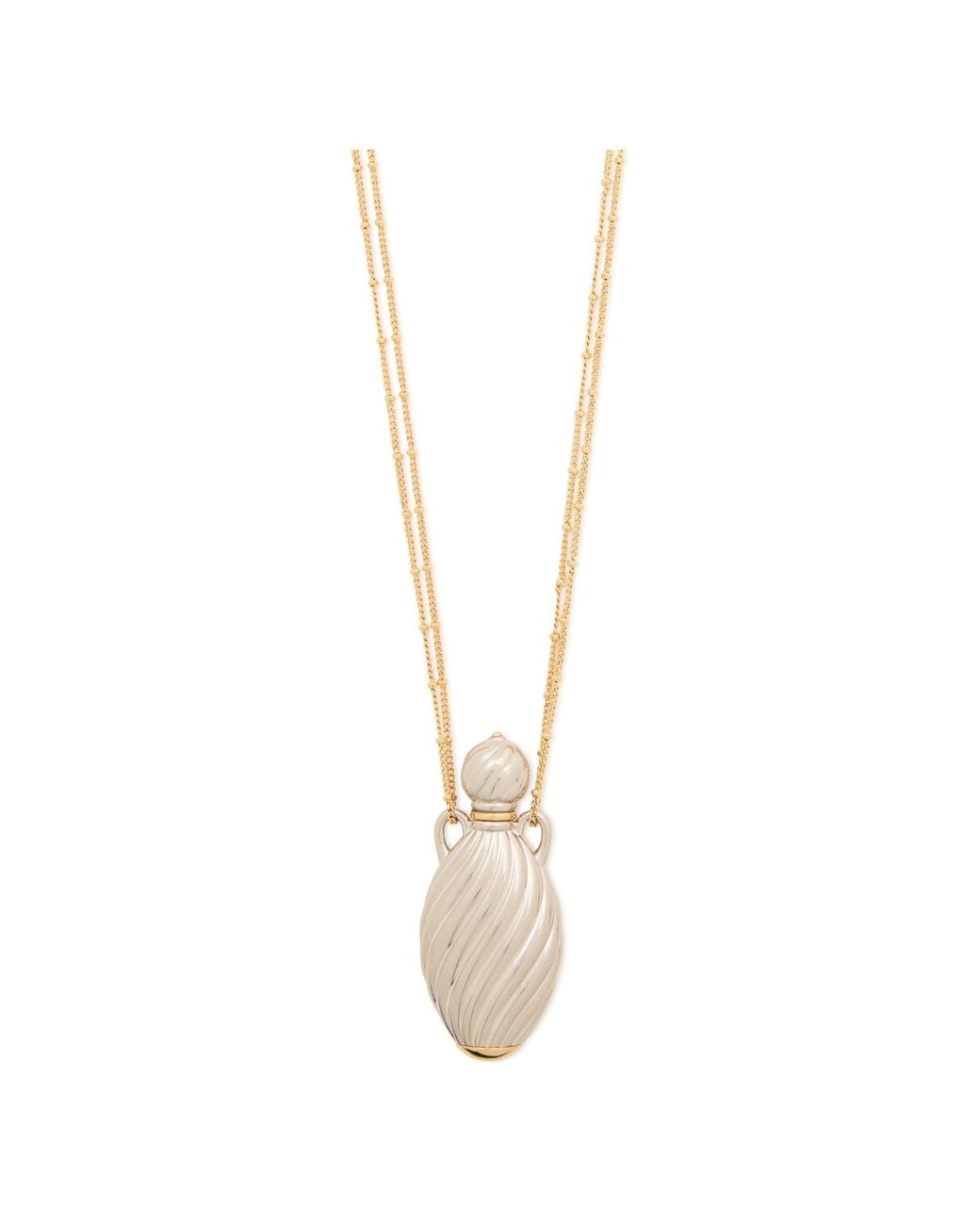 Chloé White Two-Tone Double Chain Necklace