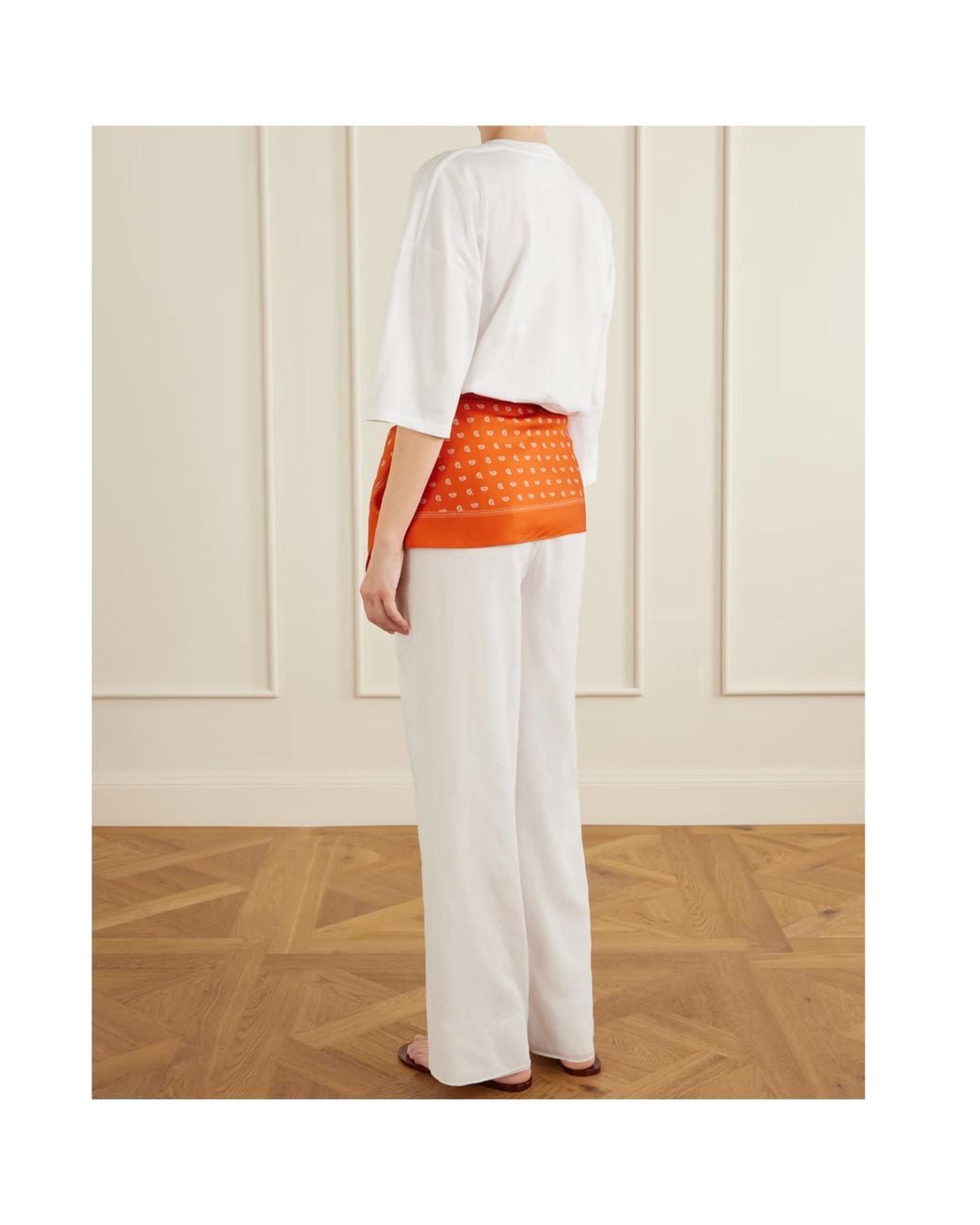 Christopher Esber White Bandana-Print Scarf-Detail T-Shirt