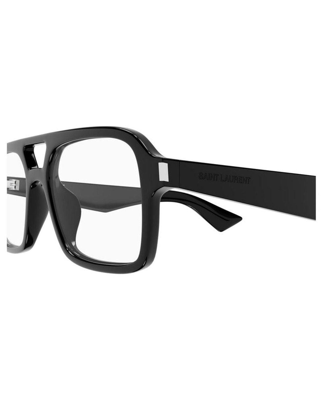 Saint Laurent White Pilot-Frame Glasses for men