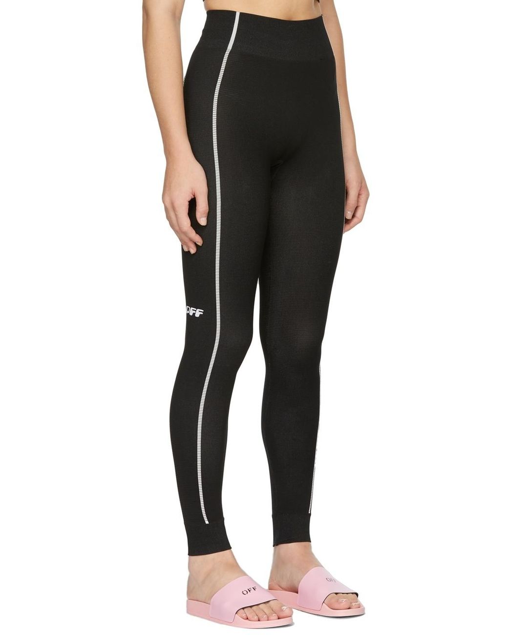 Off-White c/o Virgil Abloh Black Logo Printed Leggings