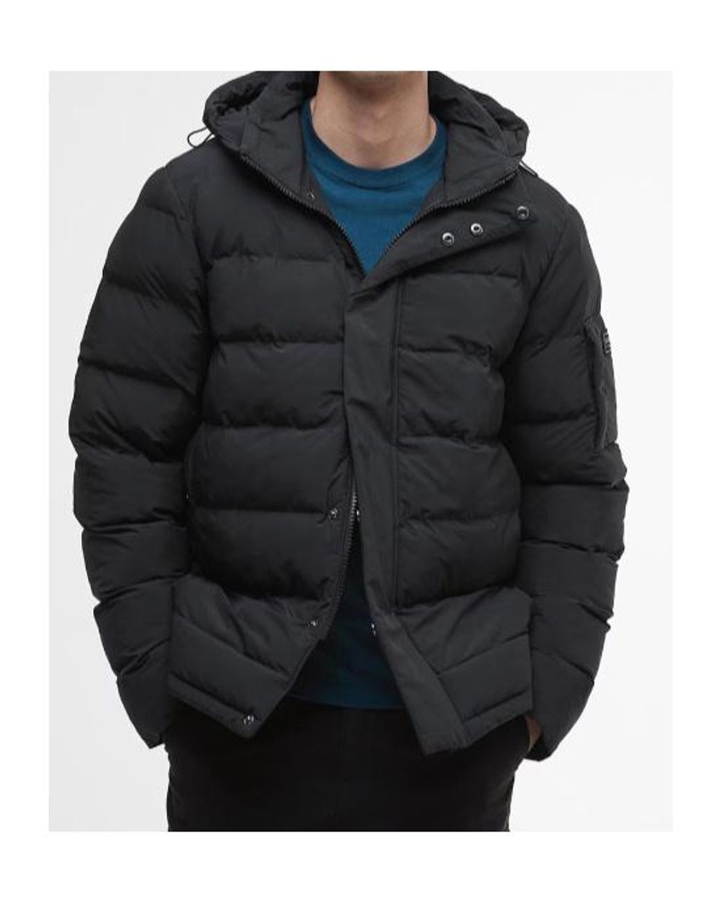 Barbour Blue Long-Sleeved Hooded Cotton Jacket for men