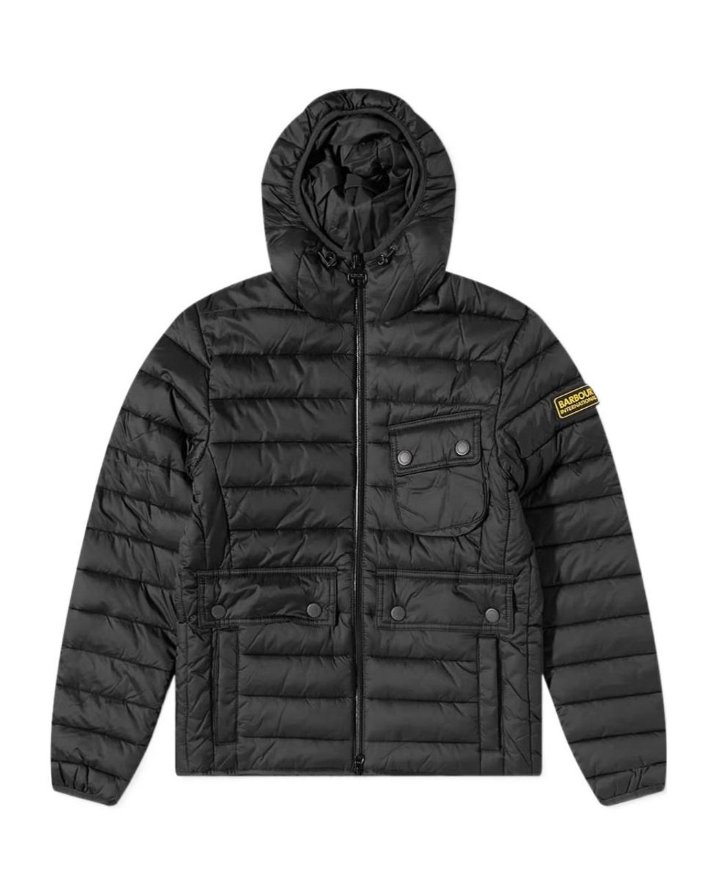Barbour Black Padded Hooded Jacket for men
