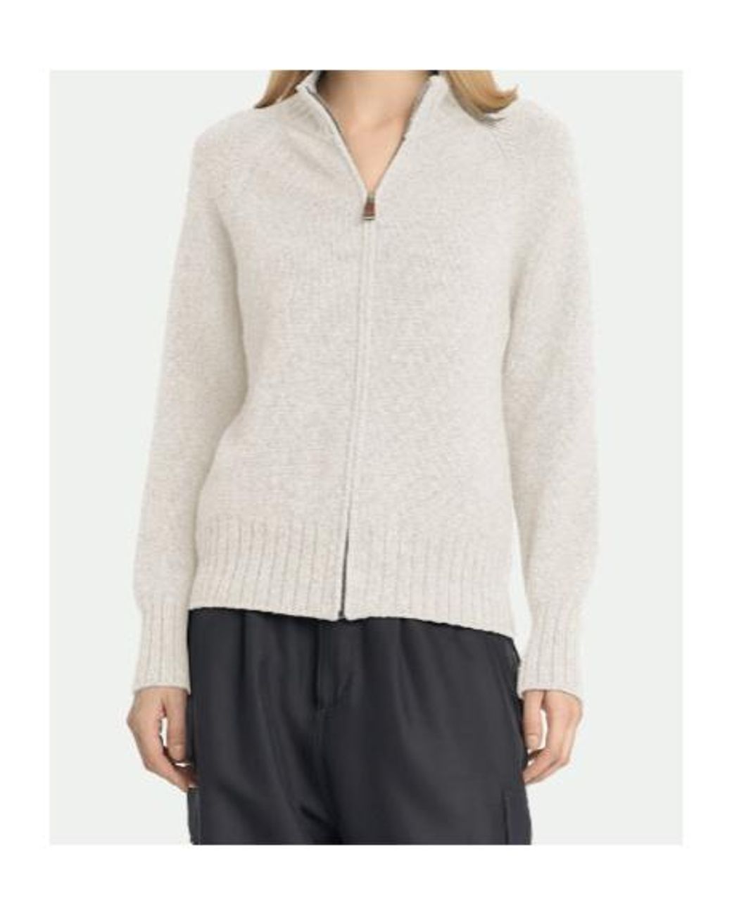 Malo White Zip Raglan Bomber
