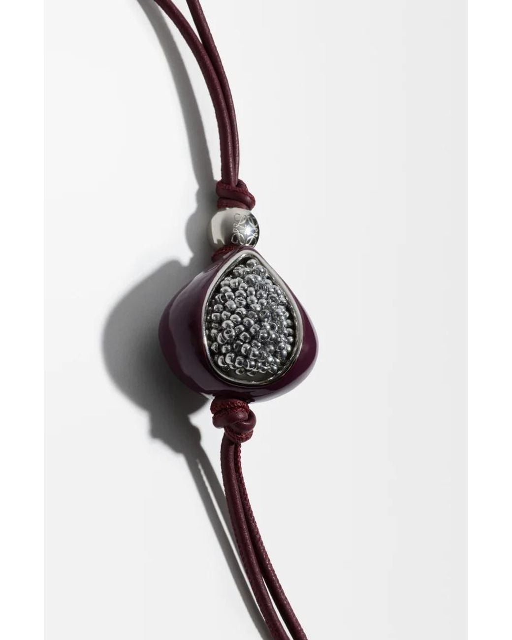 Loewe White Beaded Fig Charm