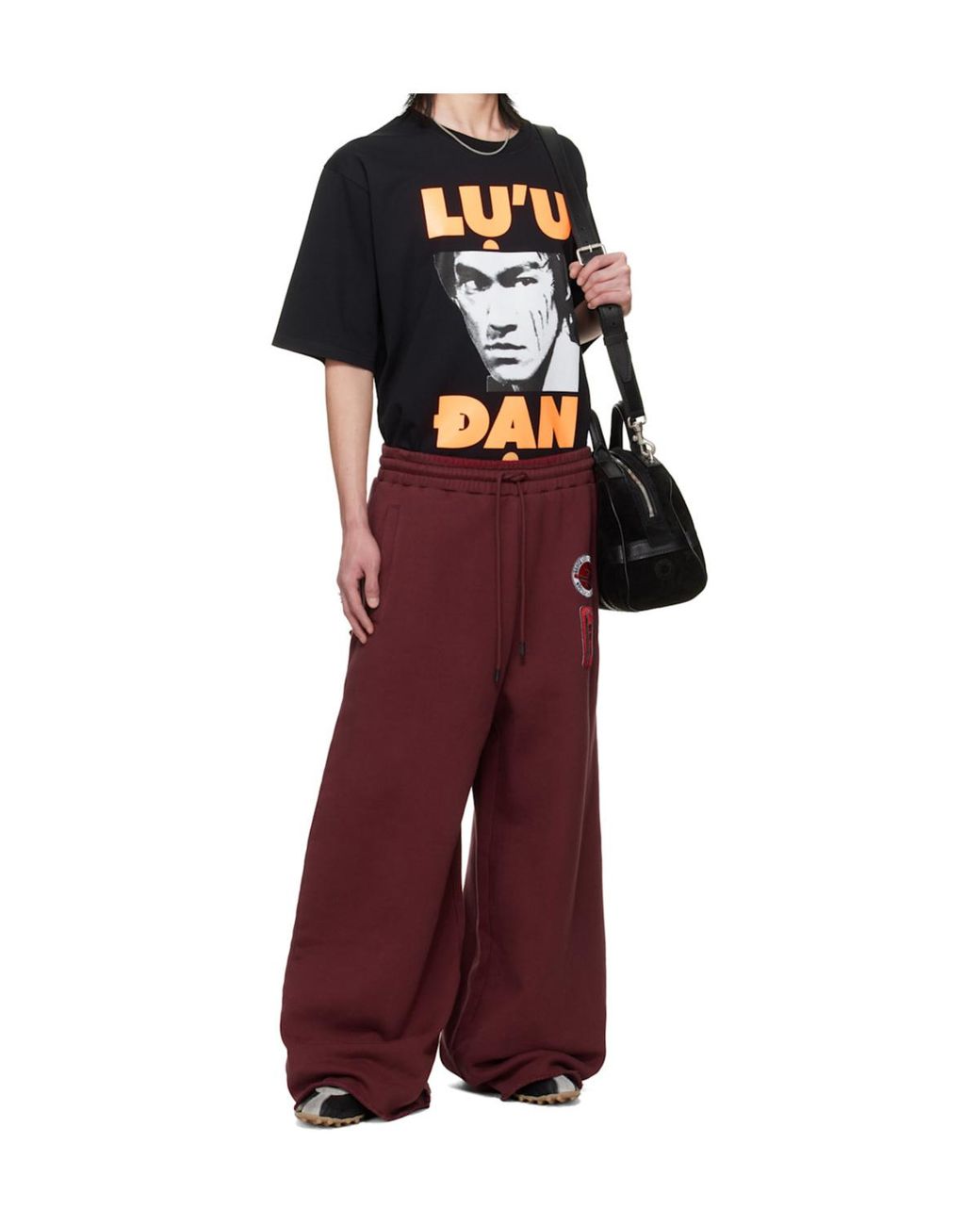 Lu'u Dan Black Bruce Lee X Collaboration Concert Crew Neck T-Shirt for men