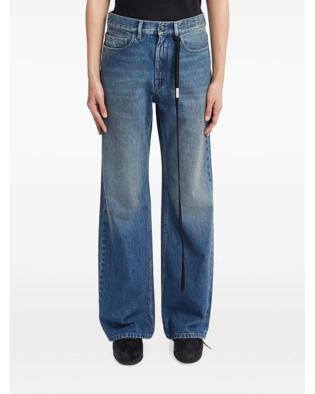 Ann Demeulemeester Blue Stonewashed Wide-Leg Jeans