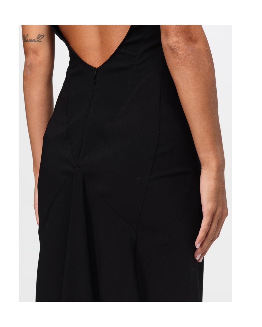 DSquared² Black High-Low V-Neck Dress