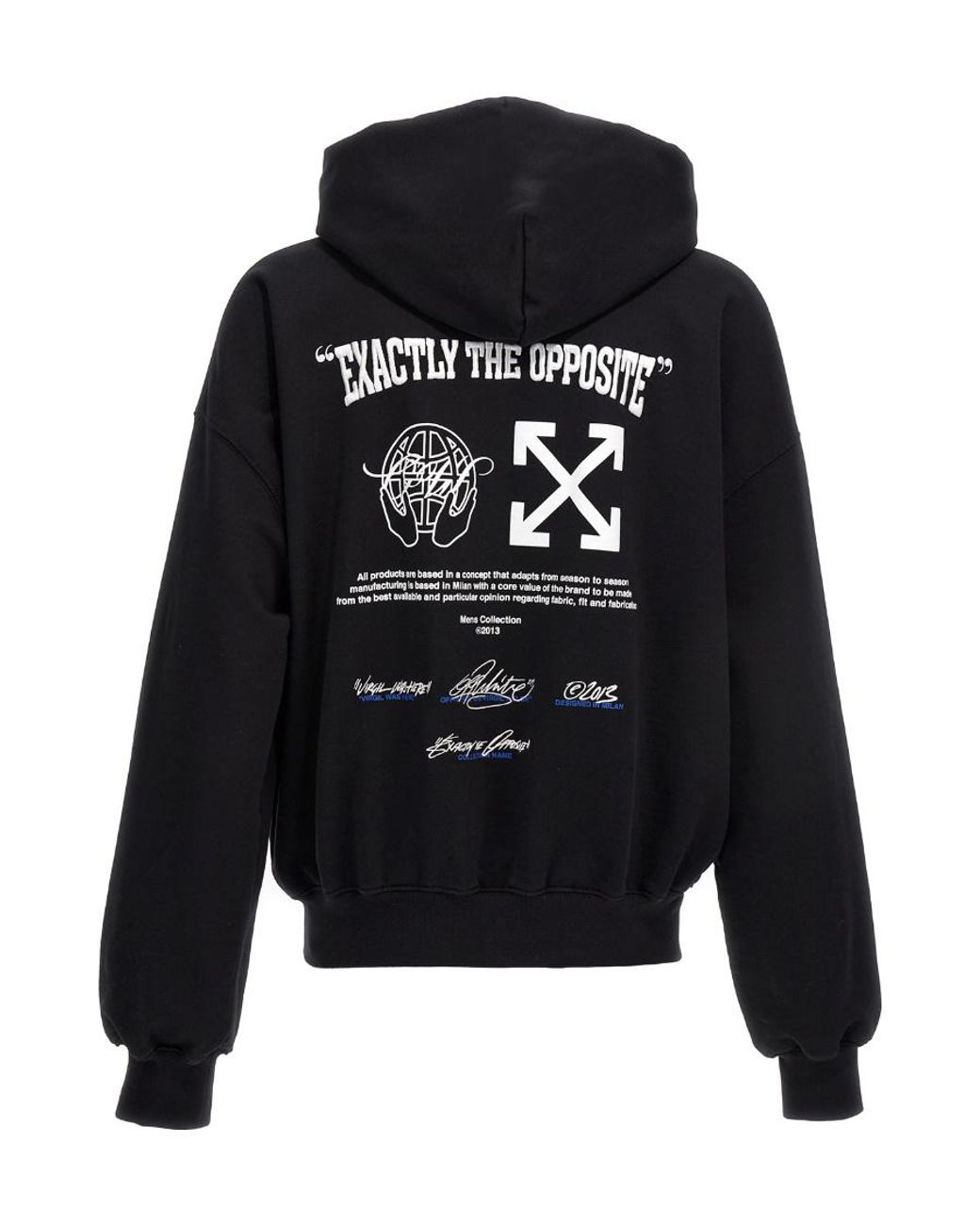 Off-White c/o Virgil Abloh Blue Graphic-Print Cotton Hoodie for men