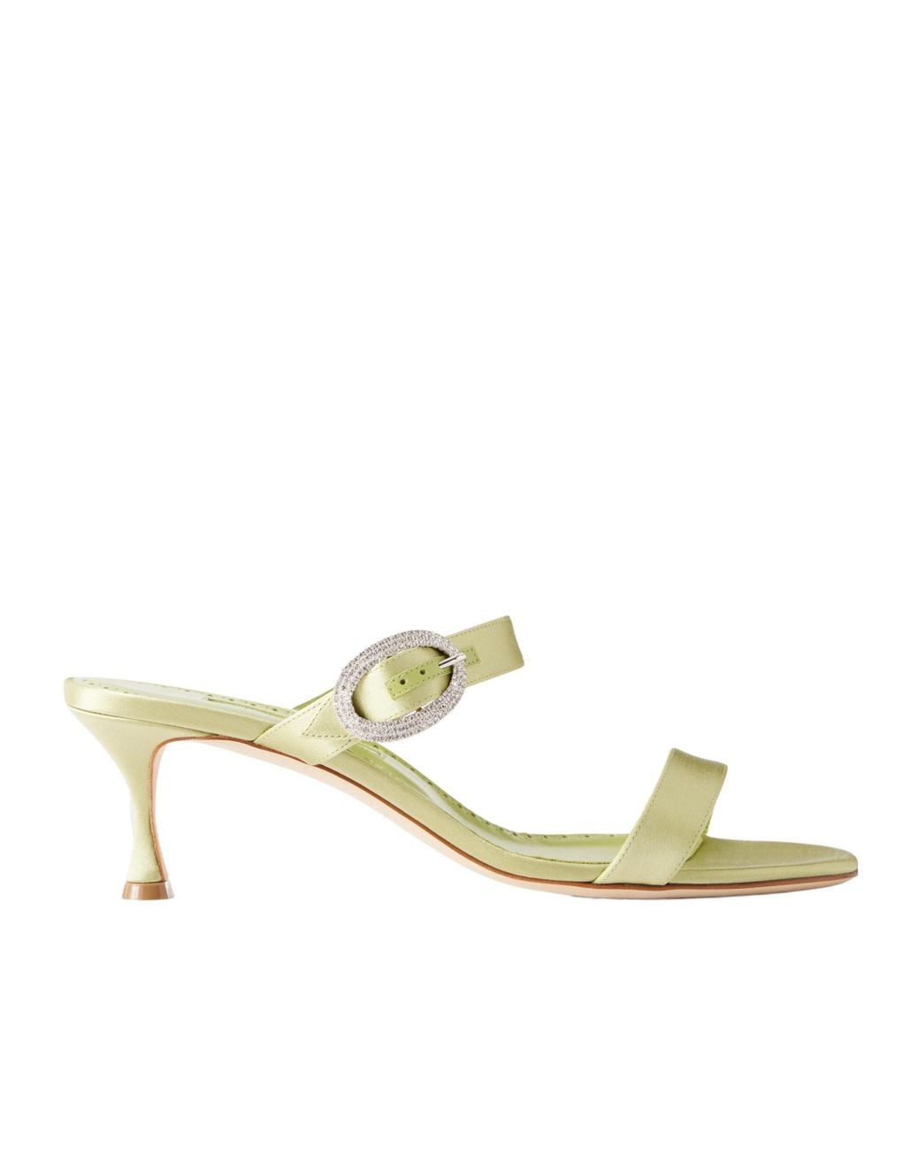 Manolo Blahnik Metallic Handmade Satin Sandals