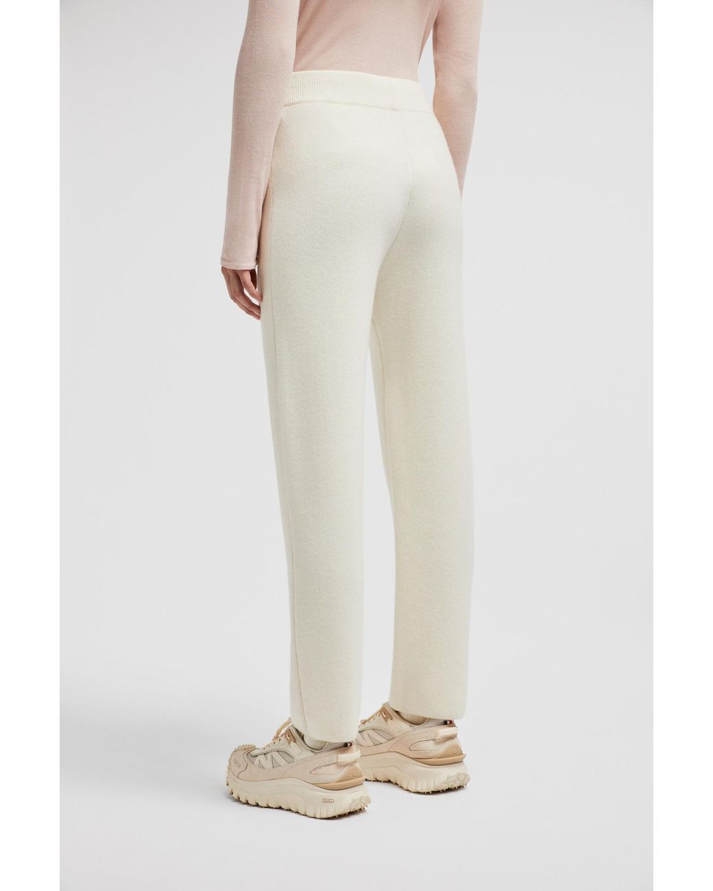 Moncler White Elastic Waist Jogging Pants