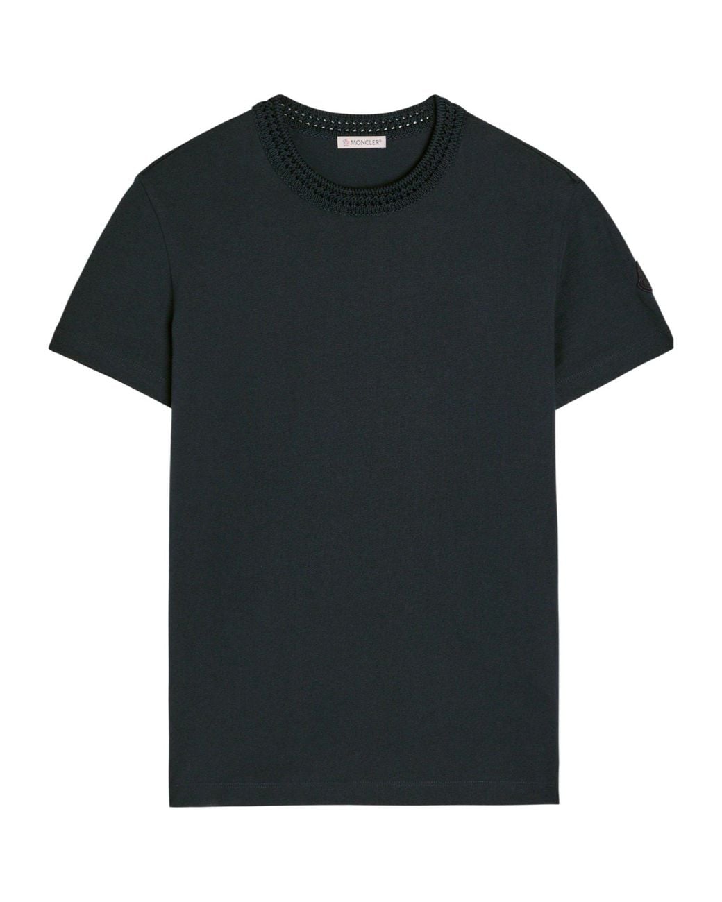 Moncler Black Cotton Short-Sleeve T-Shirt