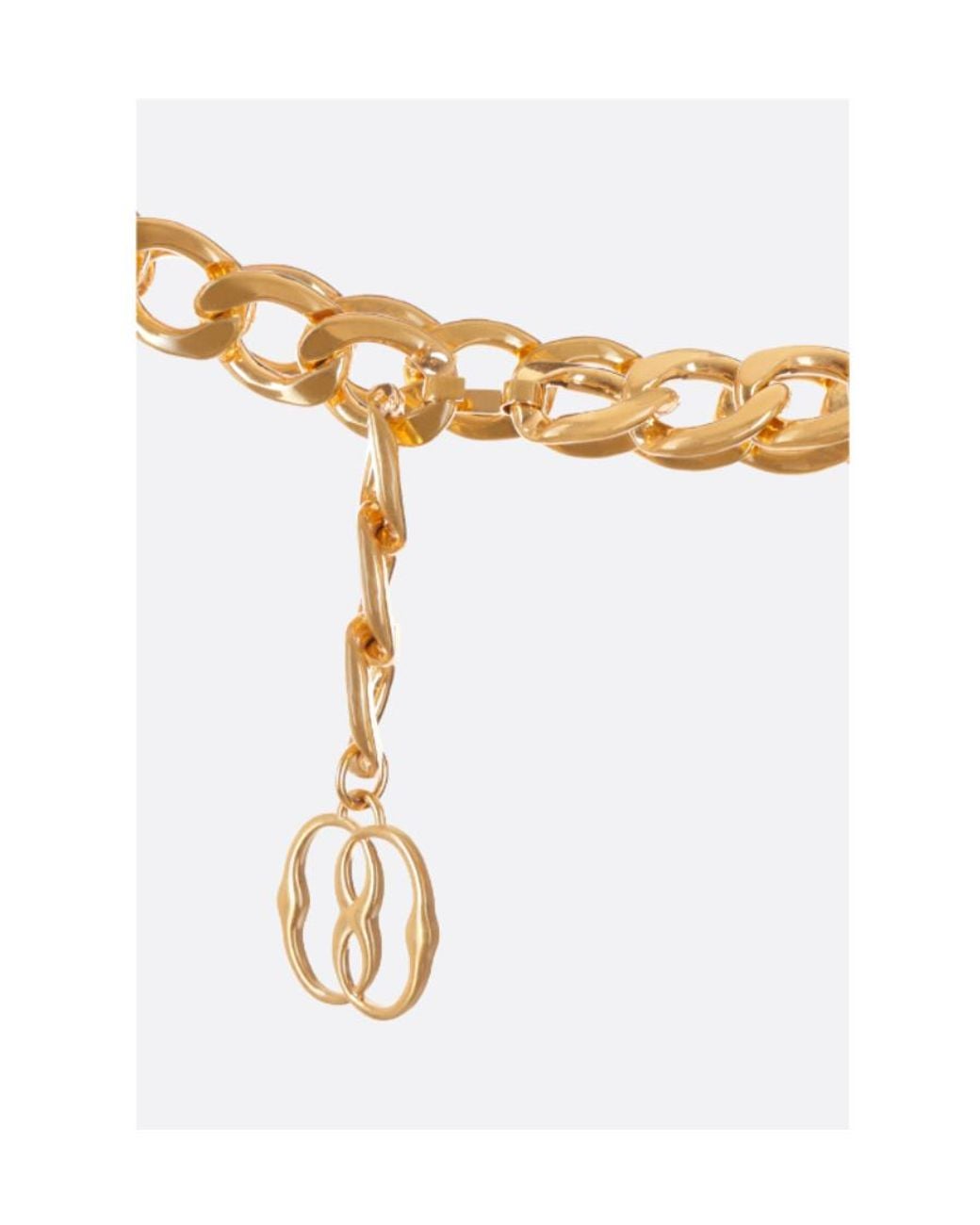 Bally Metallic Logo Charm Chain-Link Belt