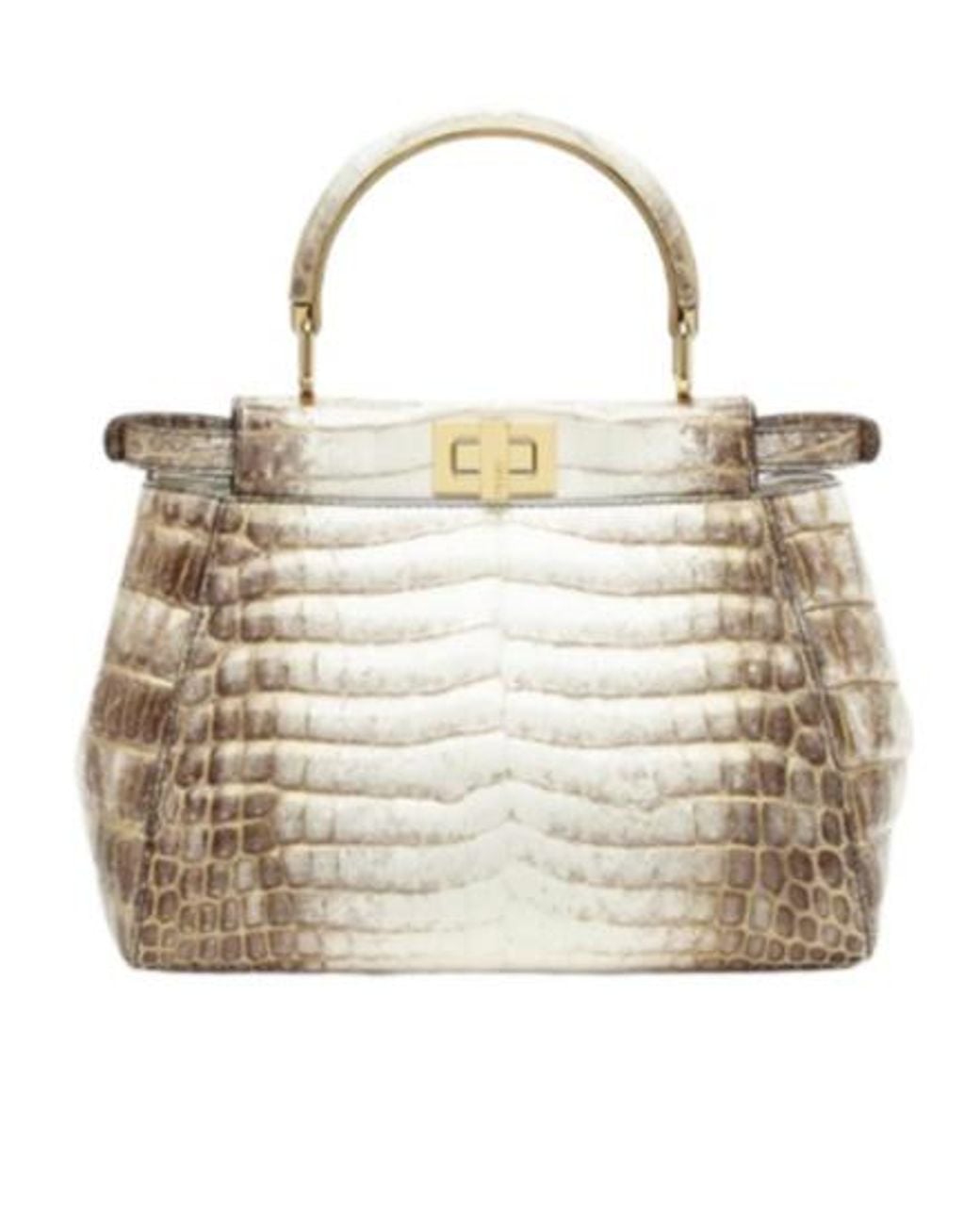 Fendi Metallic Peekaboo Mini Tote Bag
