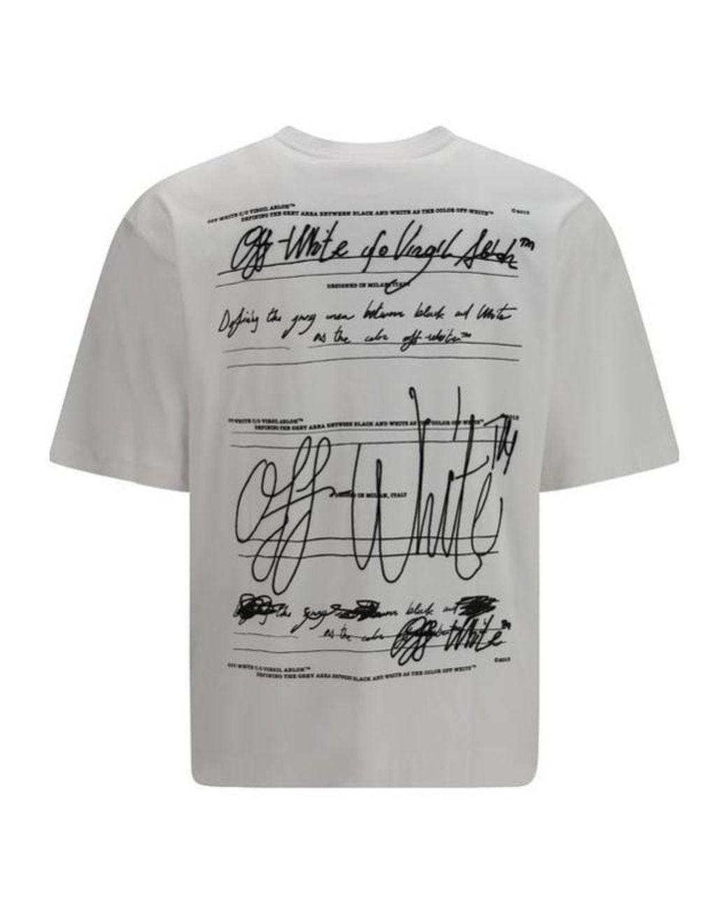 Off-White c/o Virgil Abloh Gray Stroke Skate Crewneck T-Shirt for men