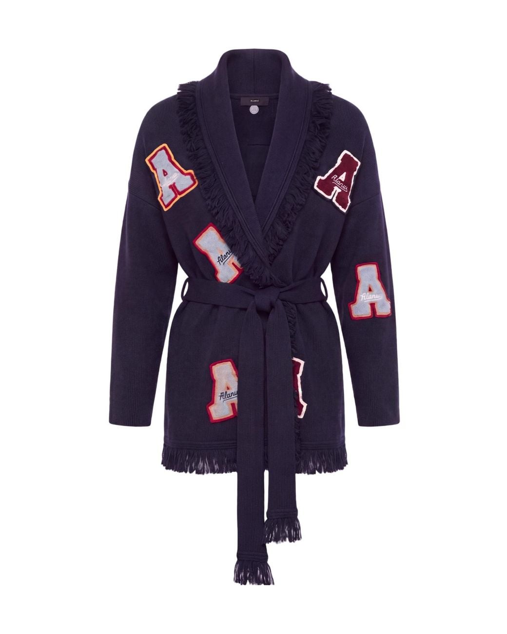 Alanui Blue Long-Sleeve Tie-Front Cardigan