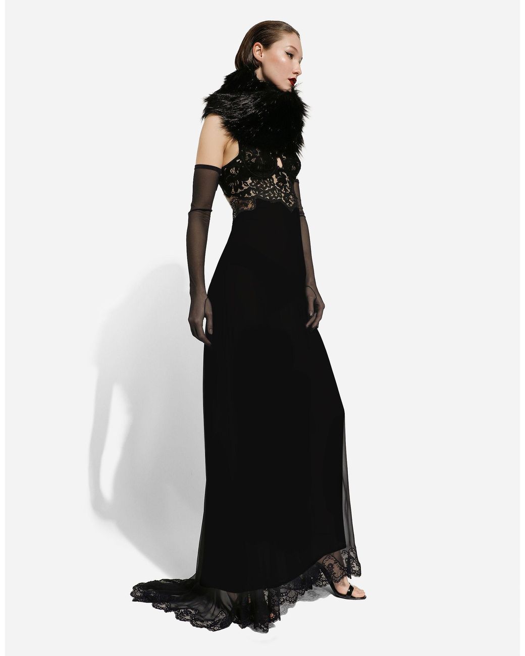 Dolce & Gabbana Black Semi-Sheer Maxi Nightdress