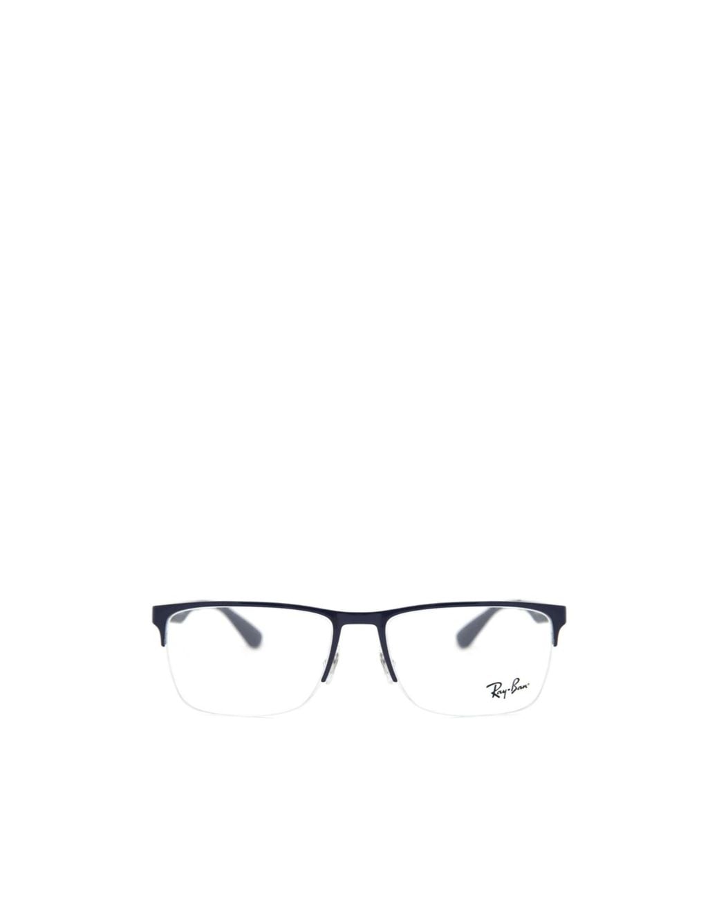 Ray-Ban Metallic Rectangular Frame Glasses for men
