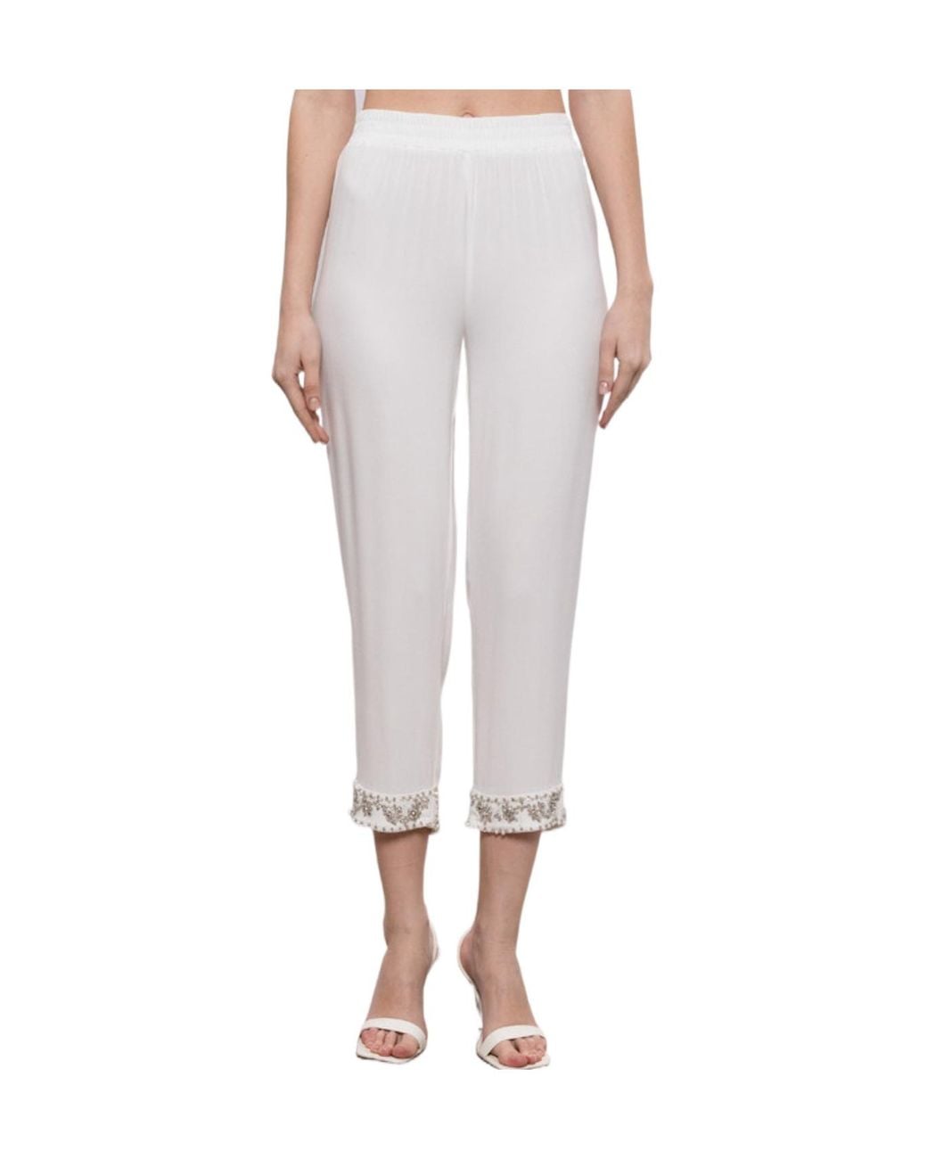 Twinset Gray Straight-Leg Trousers