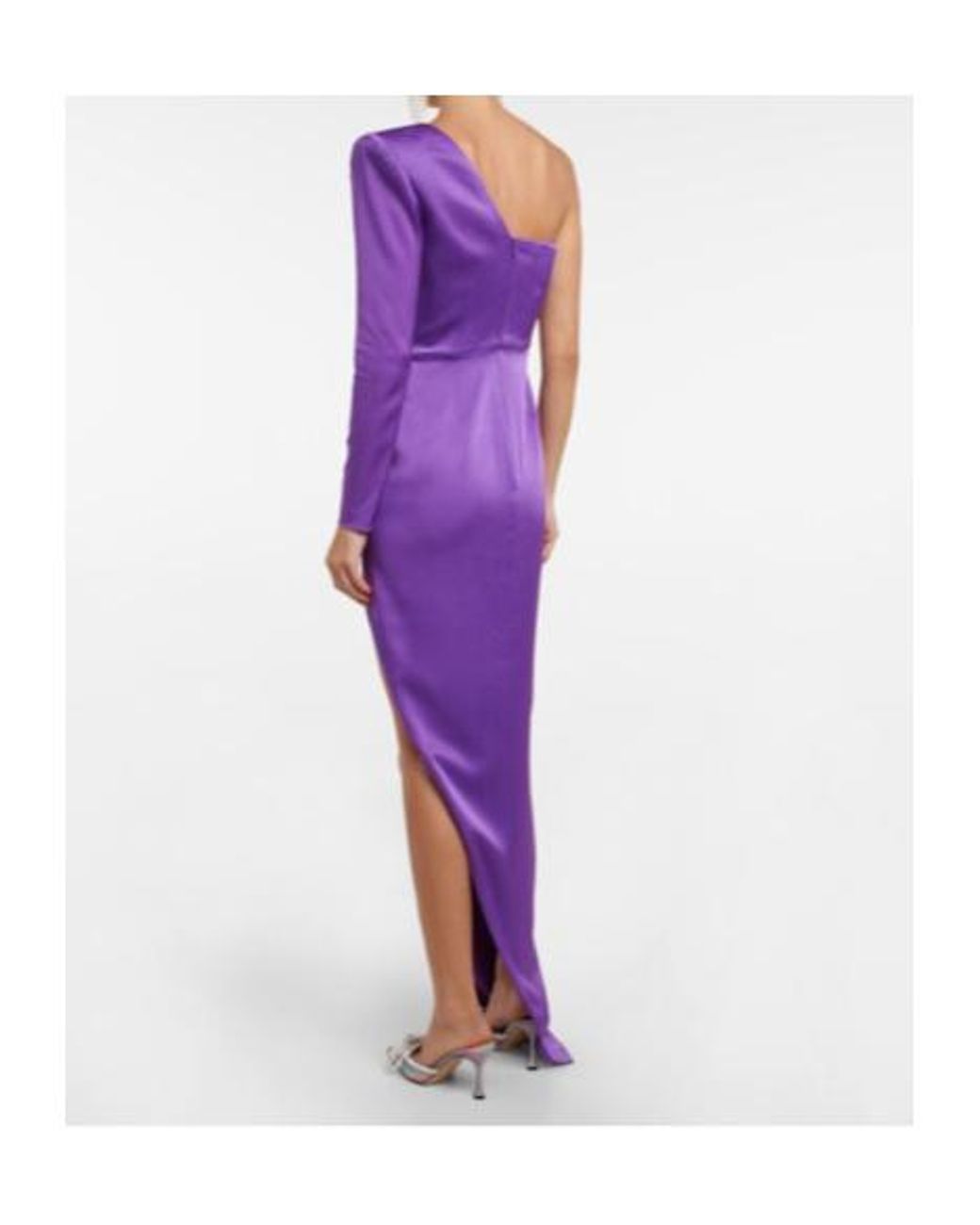 Alex Perry Purple Delane One-Shoulder Satin Crêpe Gown