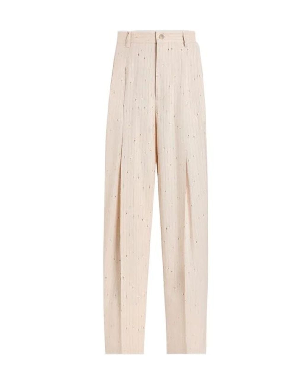 Dolce & Gabbana White Pinstripe Straight-Leg Pants for men