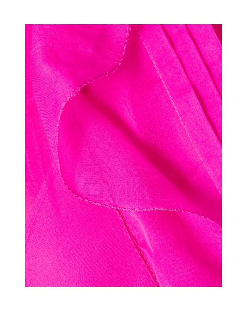 Valentino Pink Ruffled Silk Chiffon Dress Dress