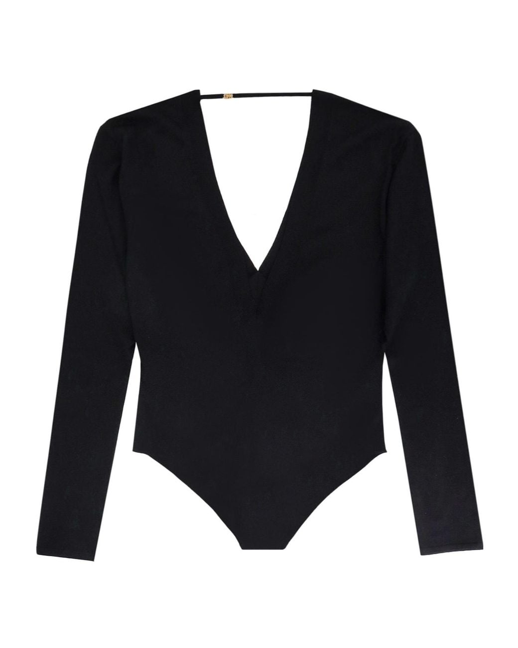 Saint Laurent Blue V-Neck Long-Sleeved Top