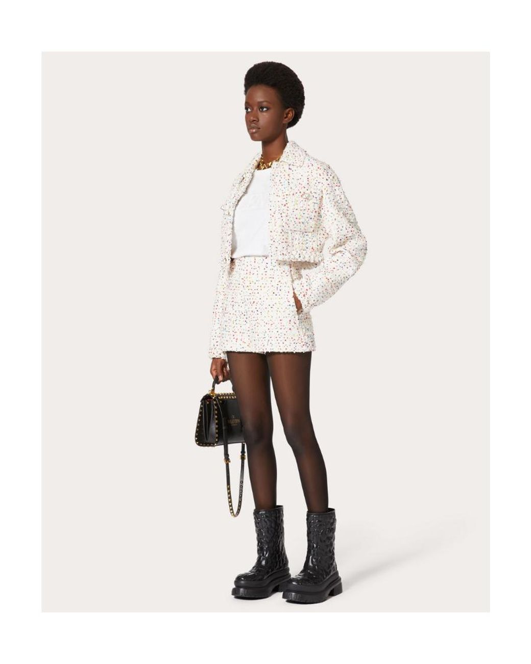 Valentino Natural Tailored High-Waisted Shorts