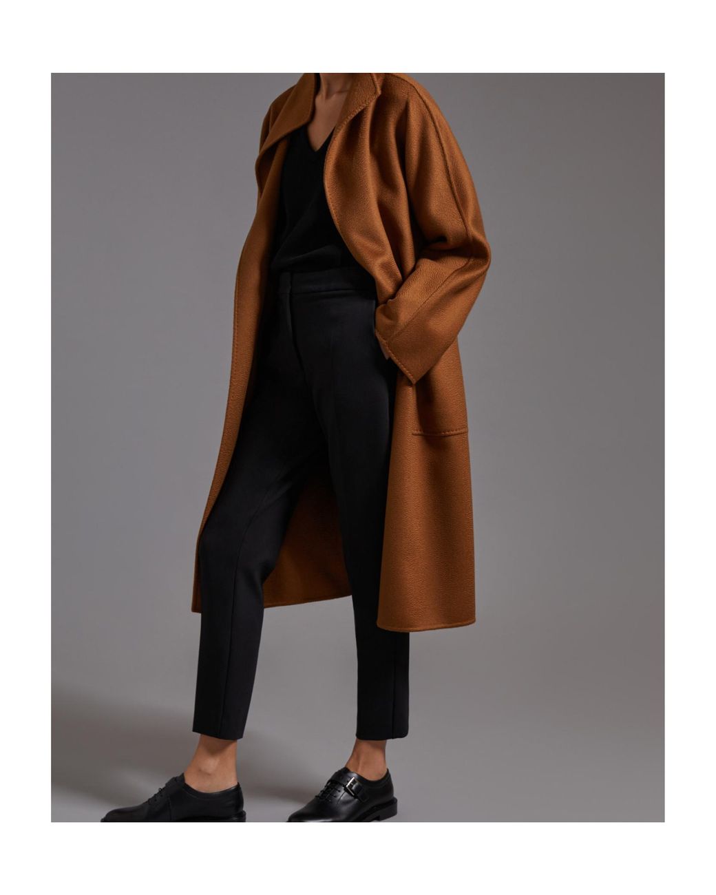 Max Mara Brown Lilia Belted Long-Sleeved Coat