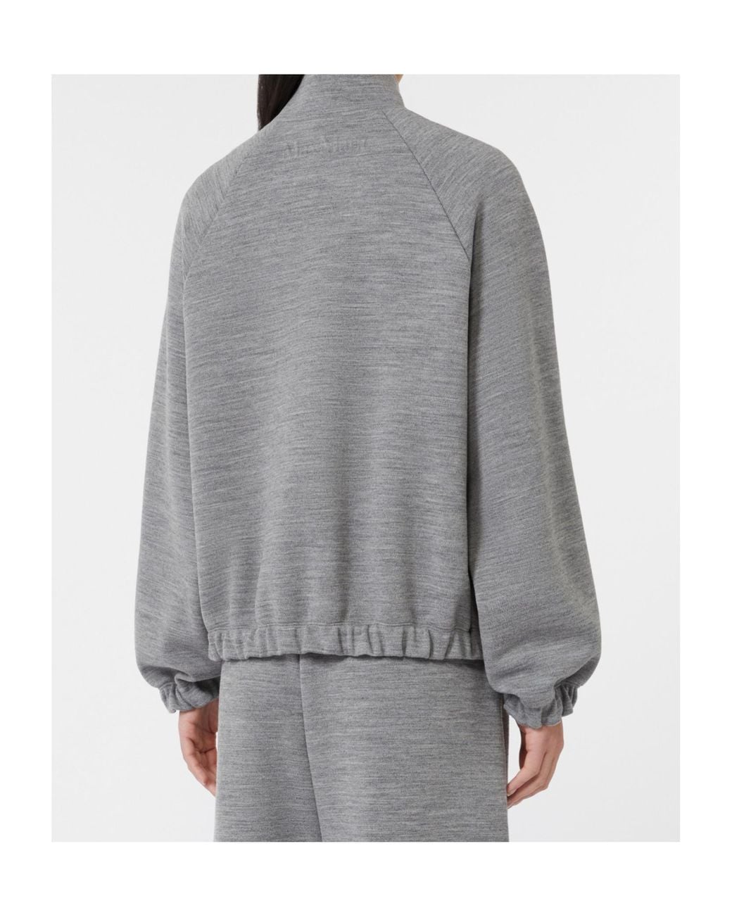 Max Mara Gray Frine High-Neck Zipped Sweatshirt