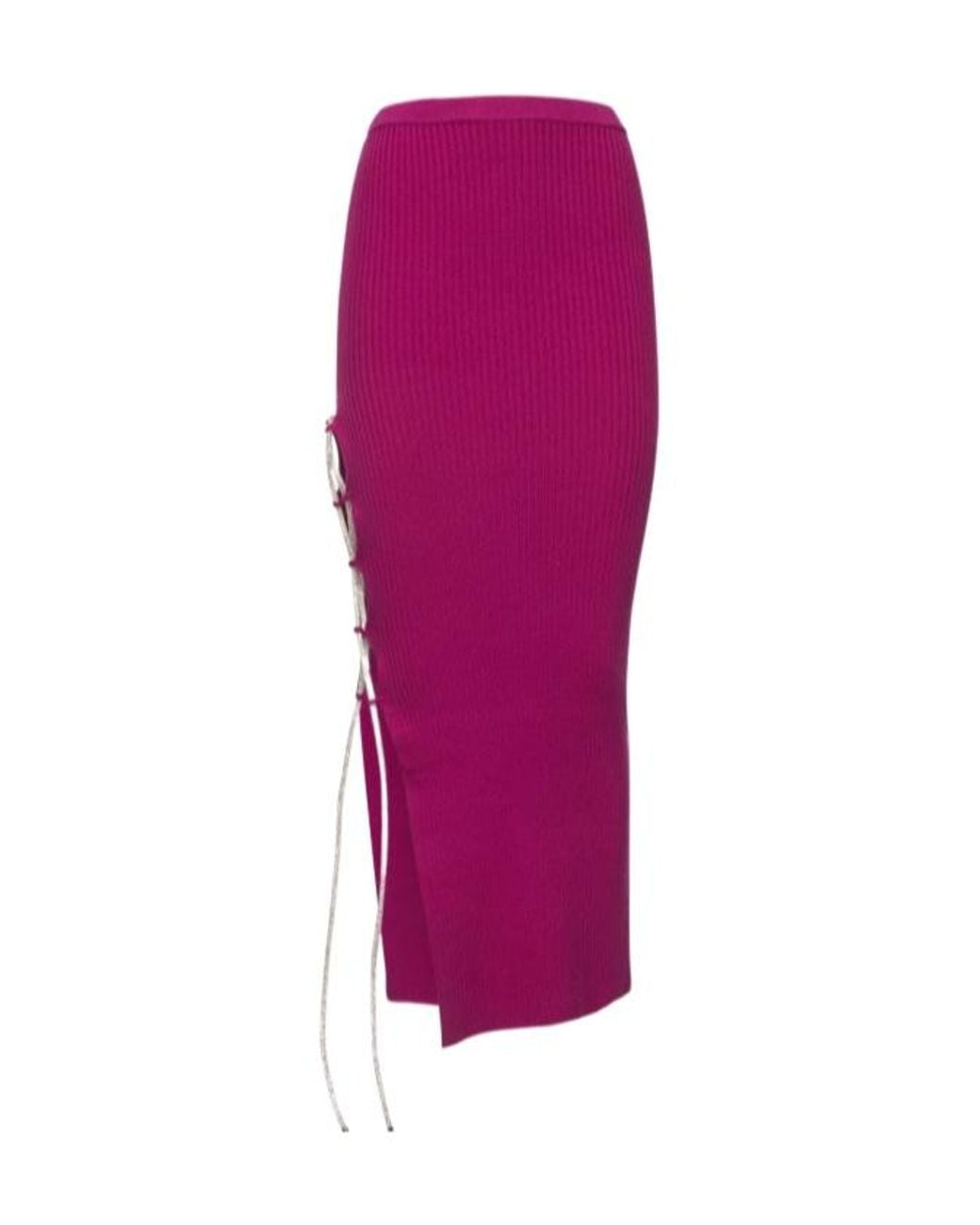 GIUSEPPE DI MORABITO Pink Embellished Wool Knit Midi Skirt