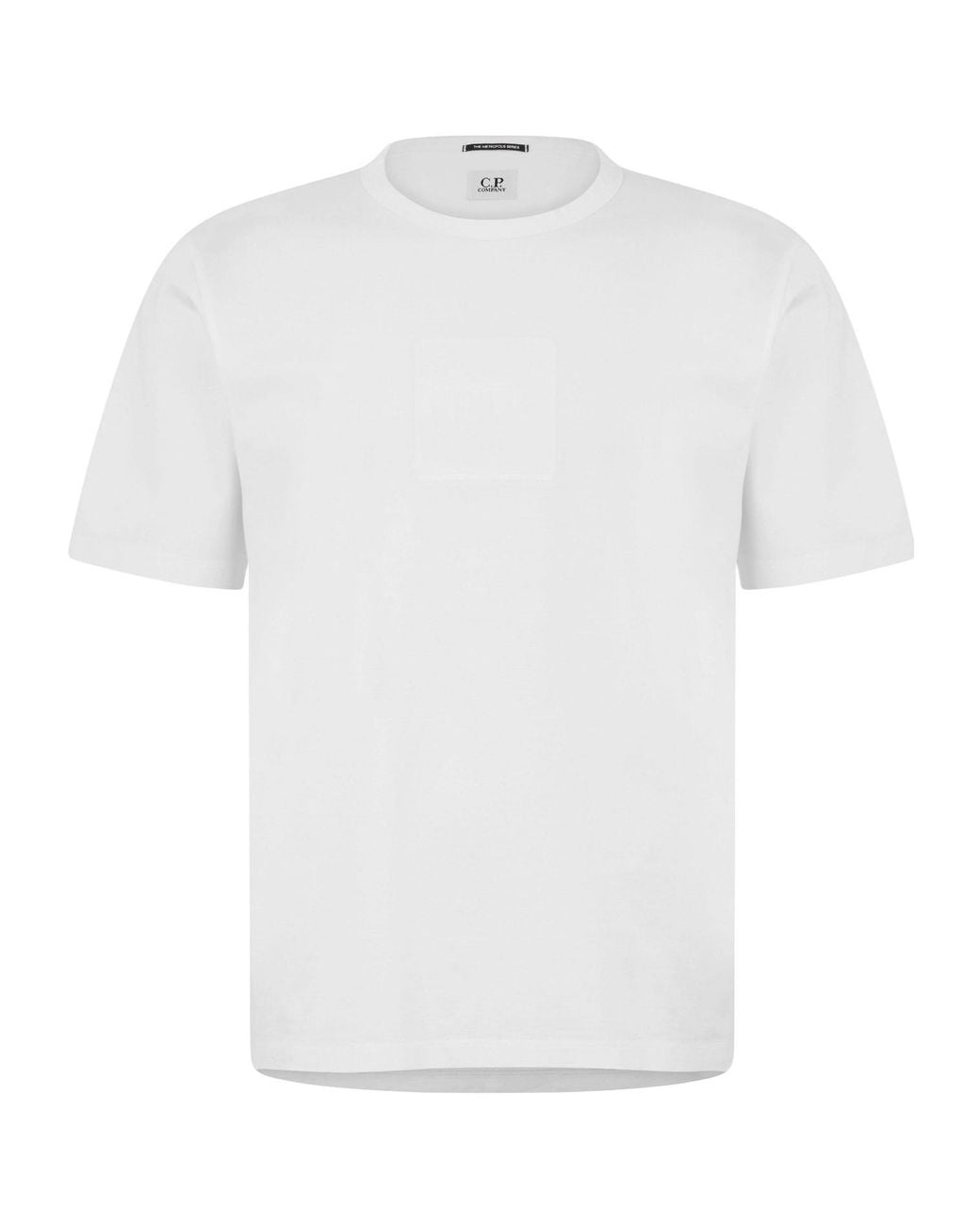 C P Company White Regular Fit Basic T-Shirt for men