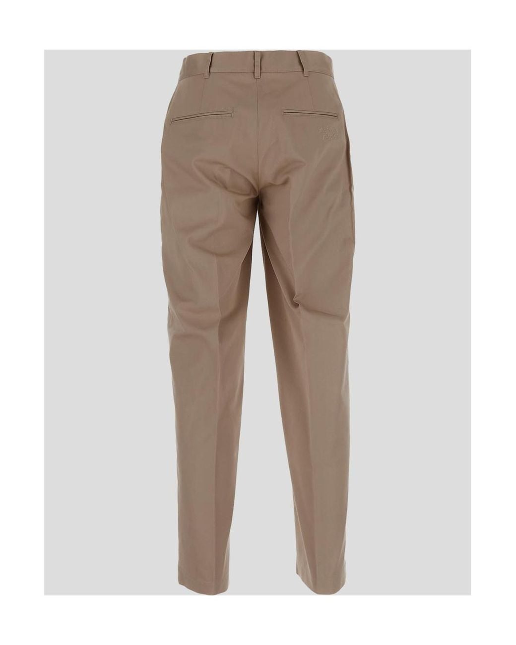 Maison Kitsuné Natural Maison Kitsuné Logo Embroidered Straight-Leg Trousers for men