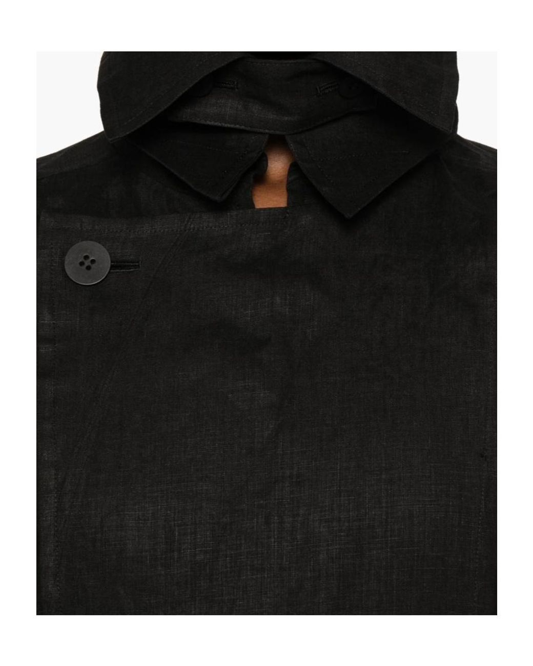 Issey Miyake Black Hempen Coat