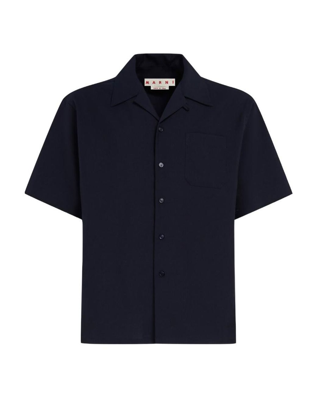 Marni Blue Patch Pocket Short-Sleeved Shirt for men