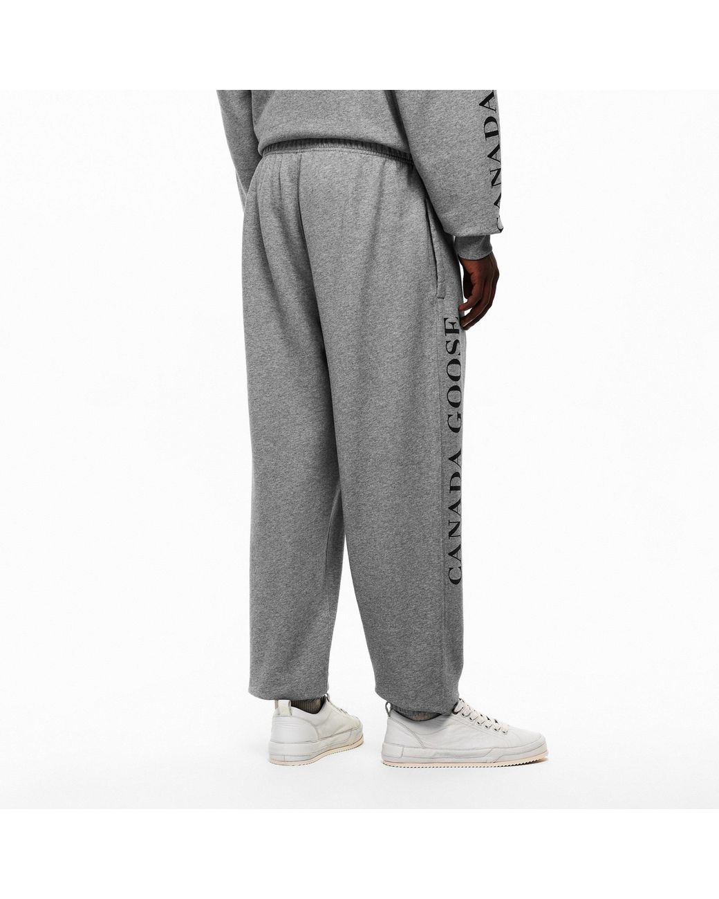 Canada Goose Gray Logo Closed Hem Fleece Joggers for men