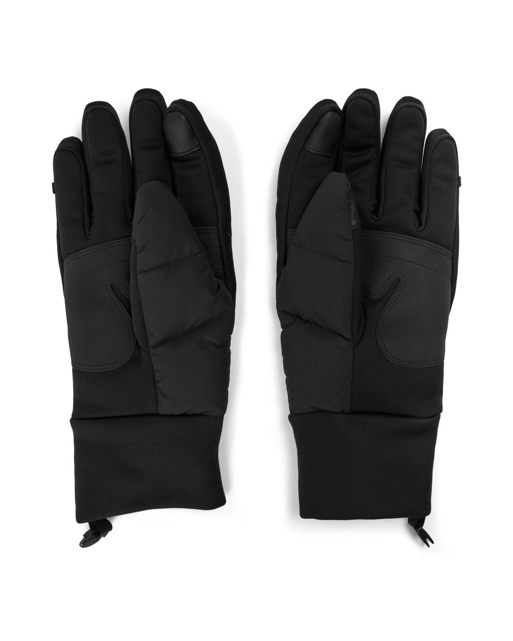 Canada Goose Black Quilting-Style Individual-Finger Warm Gloves for men