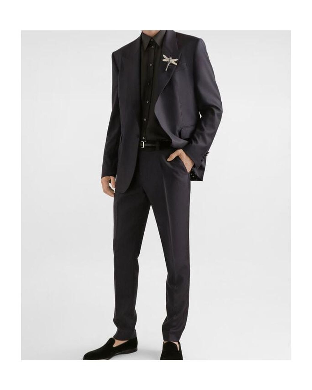 Dolce & Gabbana Blue Pleated Tailored Pants for men