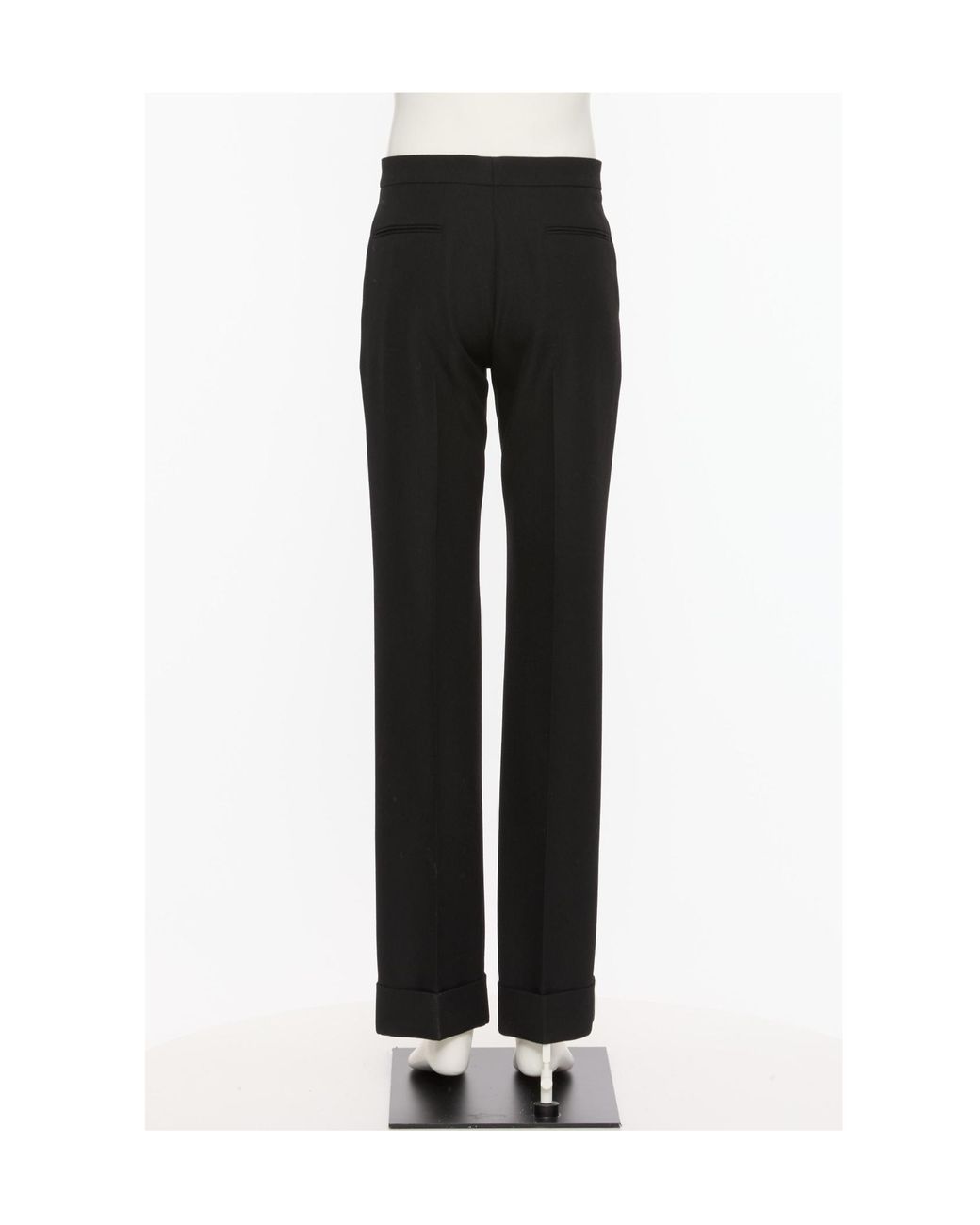 Valentino Black Pleat Detailed Turn-Up Hem Pants for men