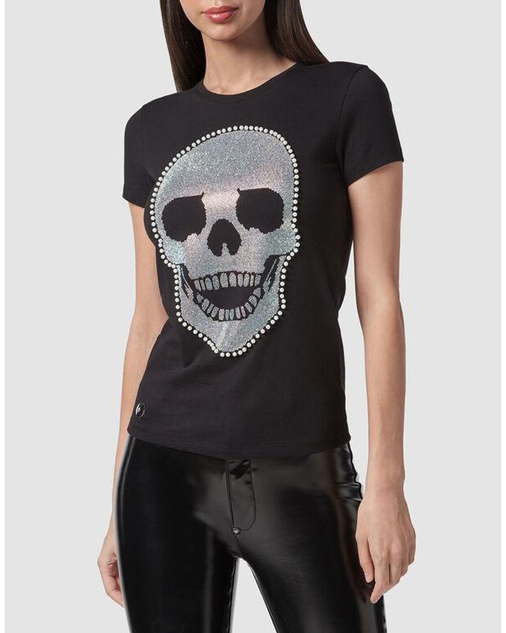 Philipp Plein Black Ss Skull T-Shirt