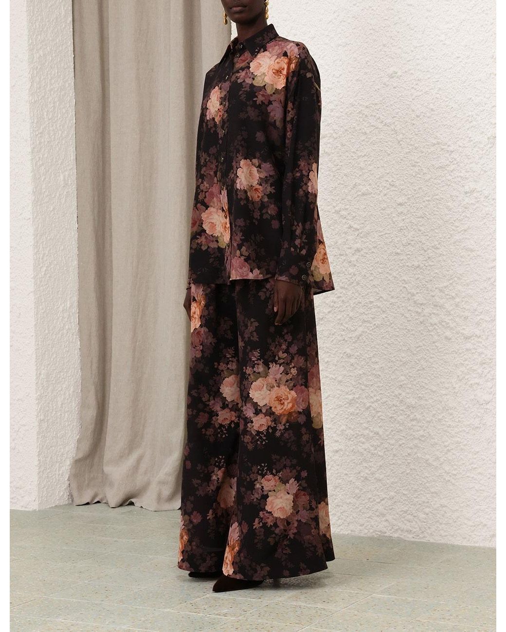 Zimmermann Black Illustration Lace Scarf Shirt