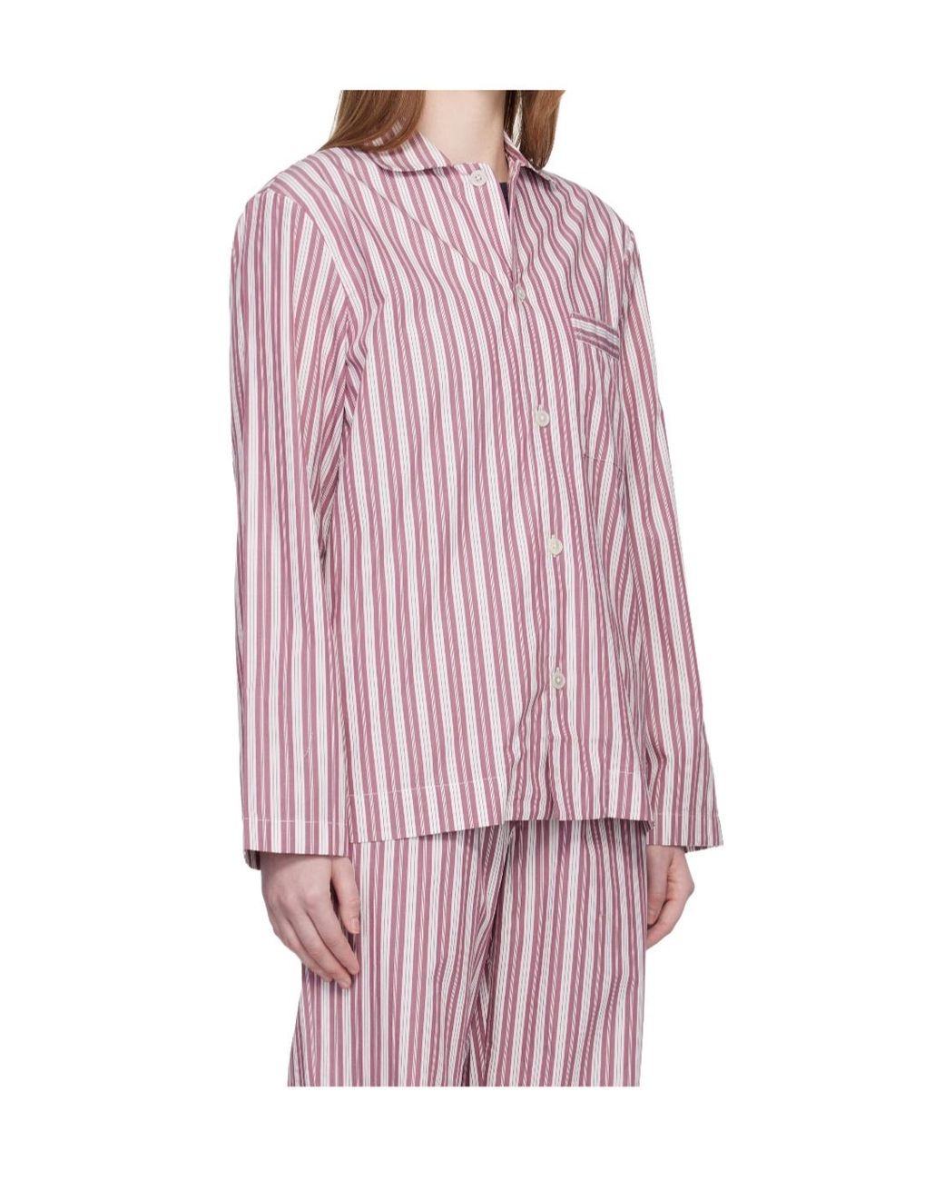 Tekla Pink Striped Pyjamas Shirt for men