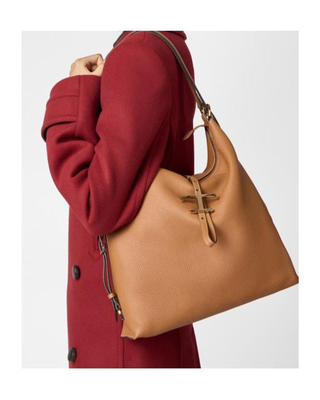 Tod's Brown T Timeless Medium Leather Shoulder Bag