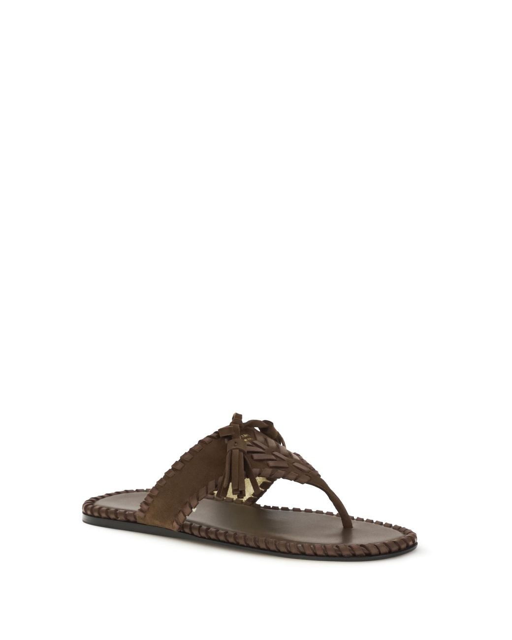 Prada Brown Braided Thong Sandals
